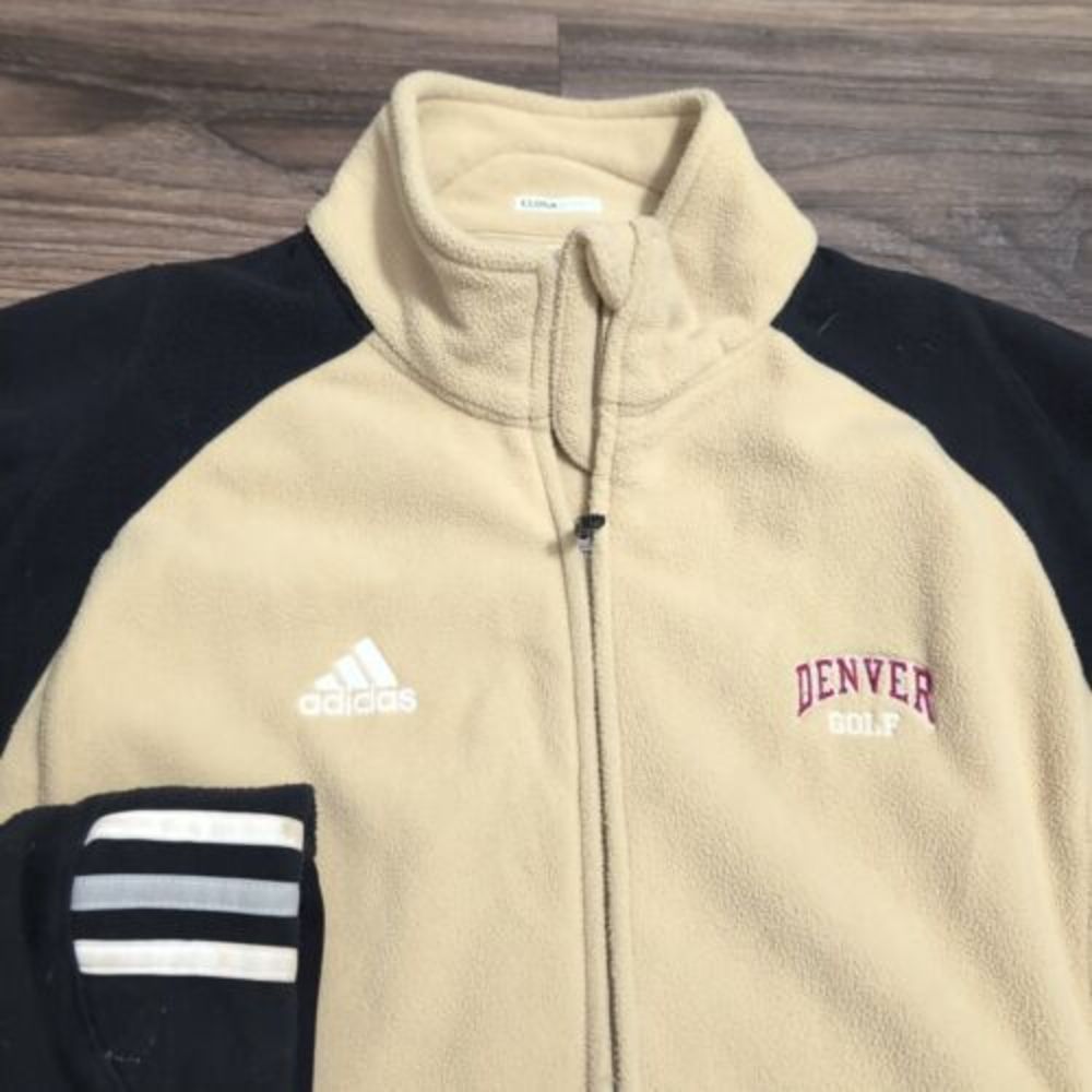 Vintage Adidas Climawarm Fleece Sweatshirt Men's M Full Zip Yellow Black 30C